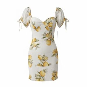 NWT For Love & Lemons Lemon Print Dress size medium